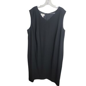 Elisabeth by Liz Claiborne black sleeveless v neck women's shift dress size 20P